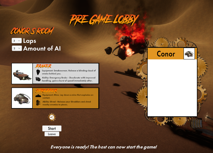 Chaos Riders pregame lobby